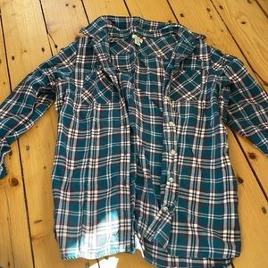 Blue LLBean plaid shirt